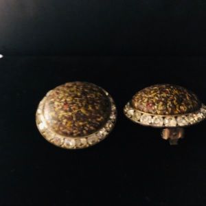 Amber Dome Vintage Earrings (Clip-ons) main image 0